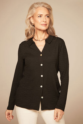 Textured Button Through Shirt